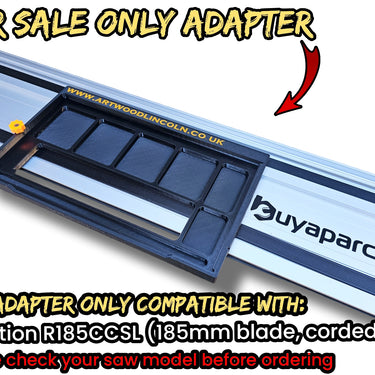 Evolution R185CCSL (corded) circular saw adapter shoe base plate compatible with BUYAPARCEL guide rail track