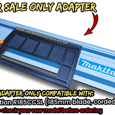 Evolution R185CCSL (corded) circular saw adapter shoe base plate compatible with MAKITA guide rail track