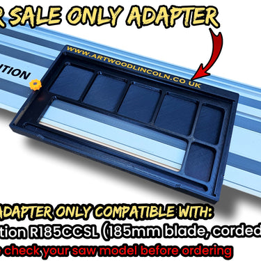 Evolution R185CCSL (corded) circular saw adapter shoe base plate compatible with EVOLUTION guide rail track