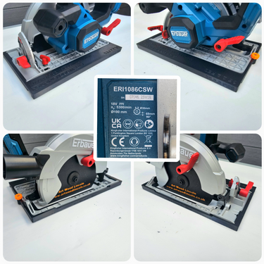 Erbauer ERI1086CSW circular saw adapter guide rail base compatible with MILWAUKEE guide rail track
