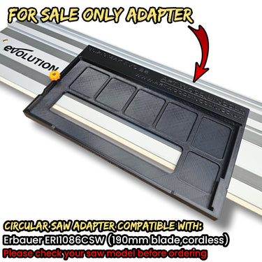 Erbauer ERI1086CSW circular saw adapter guide rail base compatible with EVOLUTION guide rail track
