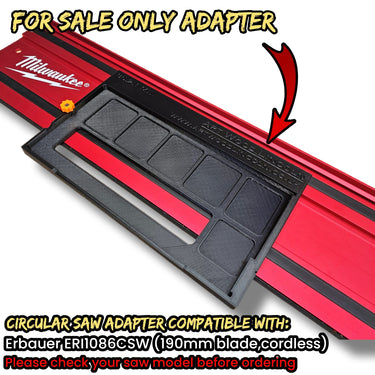 Erbauer ERI1086CSW circular saw adapter guide rail base compatible with MILWAUKEE guide rail track