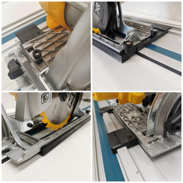 Dewalt DCS391 DCS565 circular saw adapter guide rail base compatible with EVOLUTION guide rail track